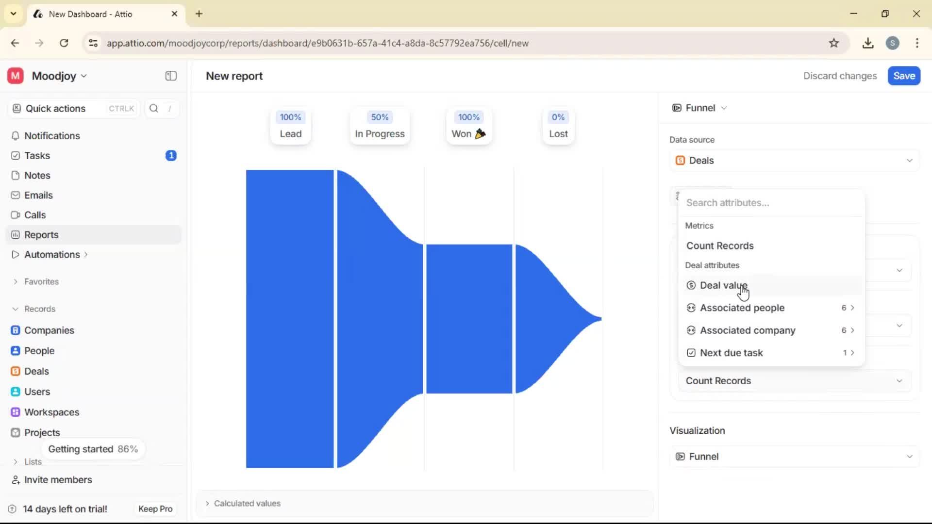 Creating a report screenshot