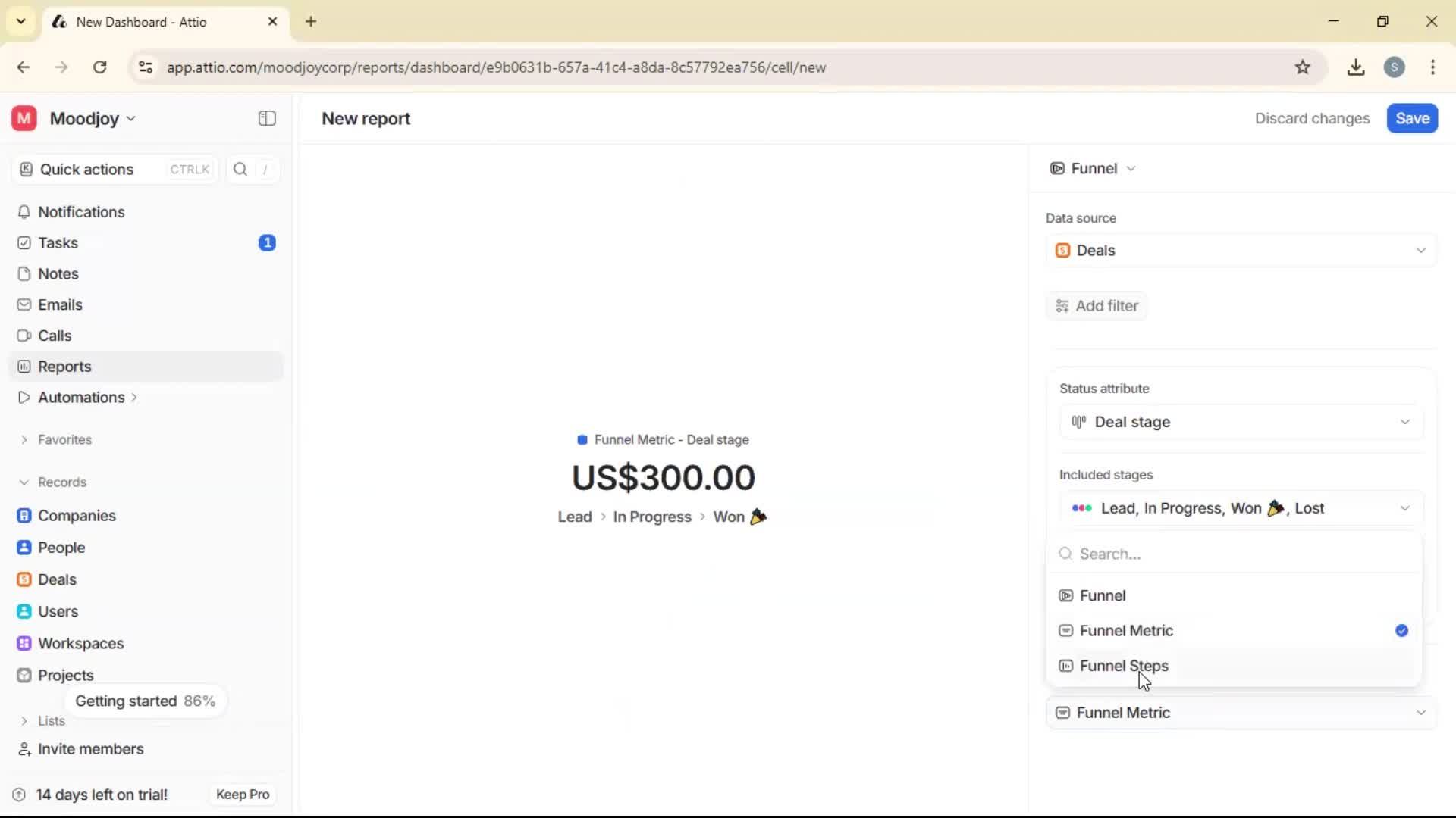 Creating a report screenshot