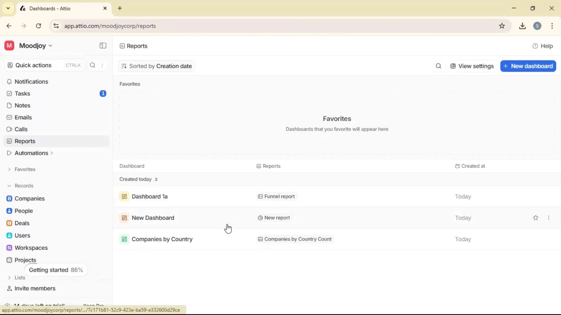 Creating a report screenshot