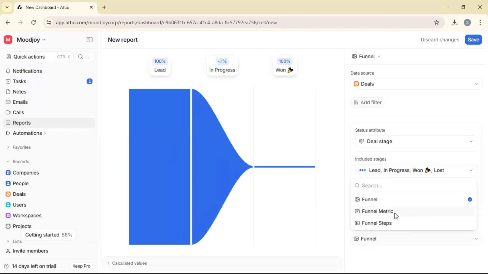 Creating a report screenshot