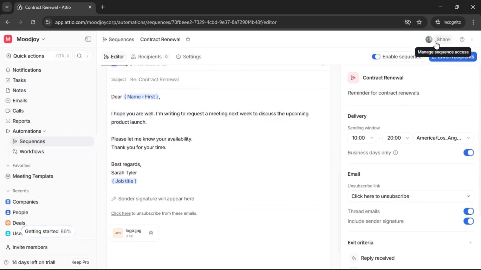Creating a sequence screenshot