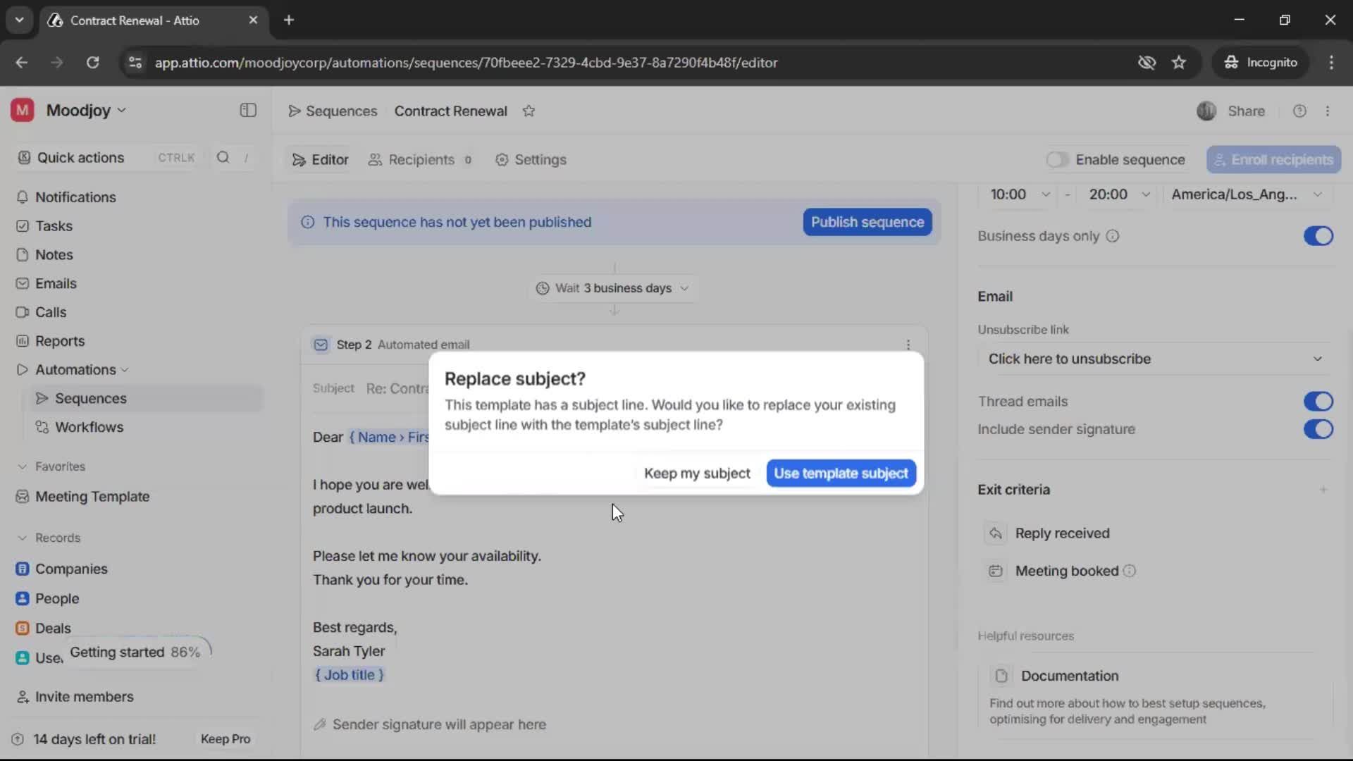 Creating a sequence screenshot