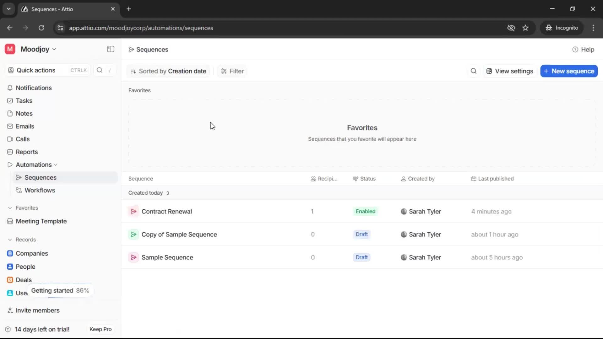 Creating a sequence screenshot