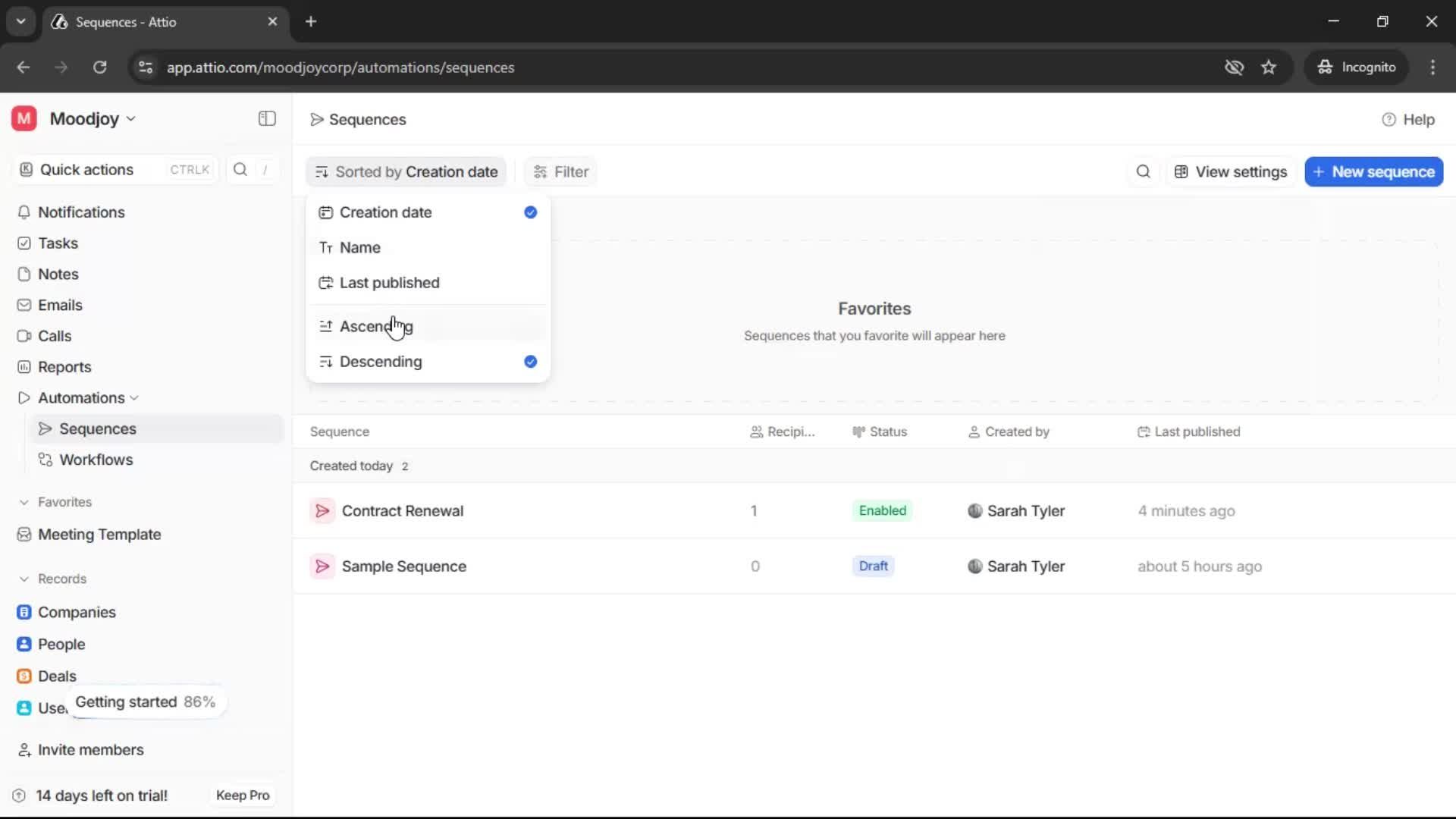 Creating a sequence screenshot