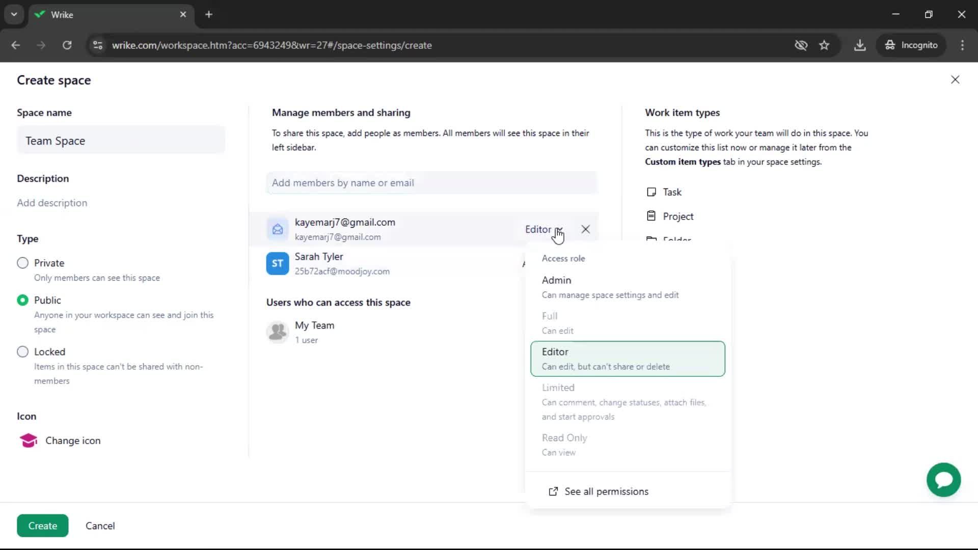 Creating a workspace screenshot