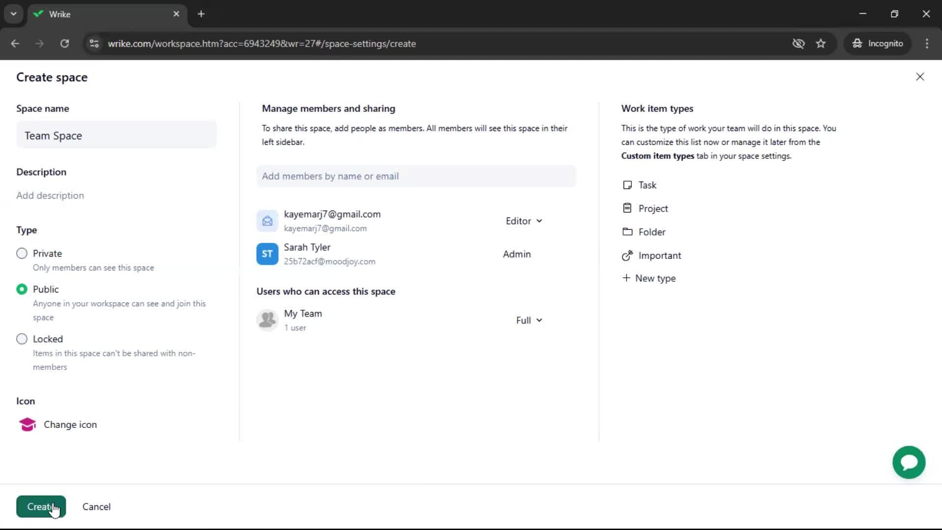 Creating a workspace screenshot