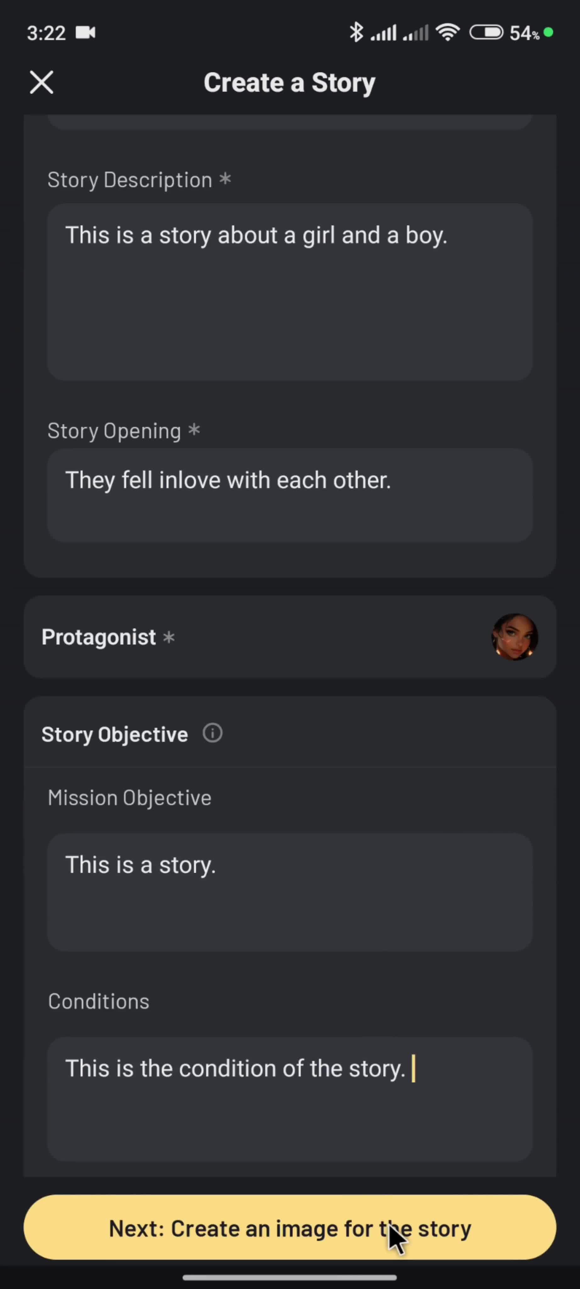 Creating a story screenshot