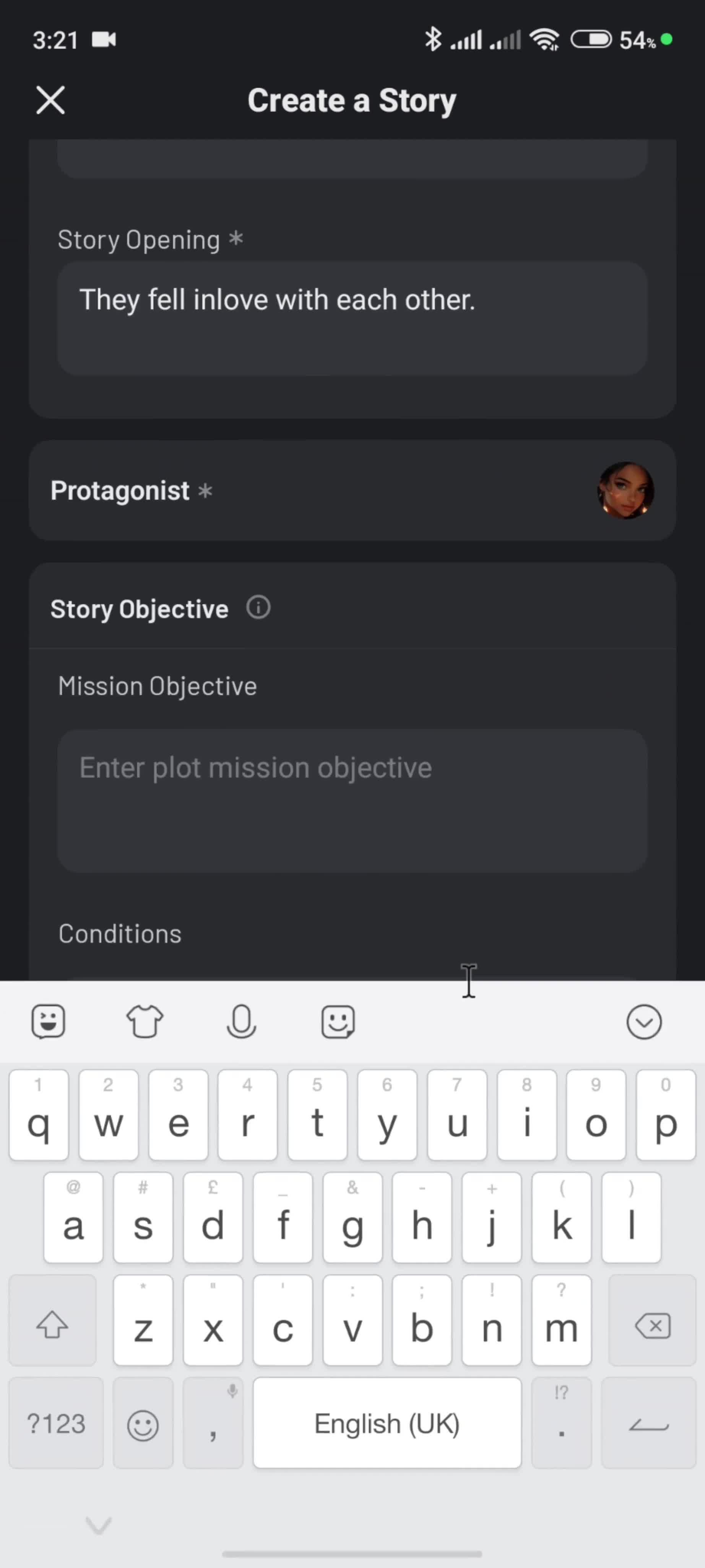 Creating a story screenshot