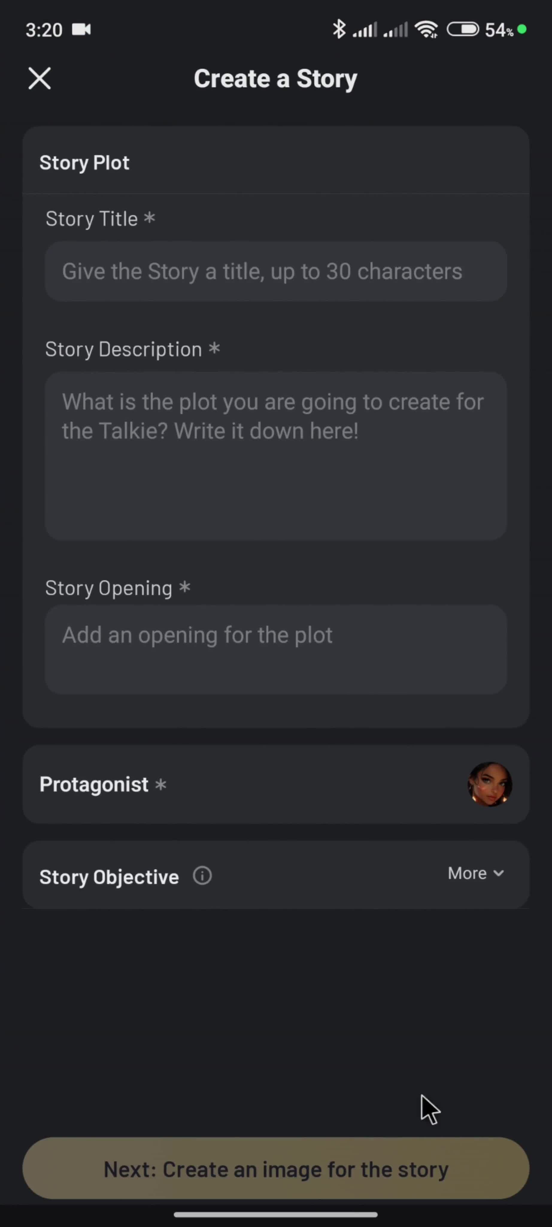 Creating a story screenshot