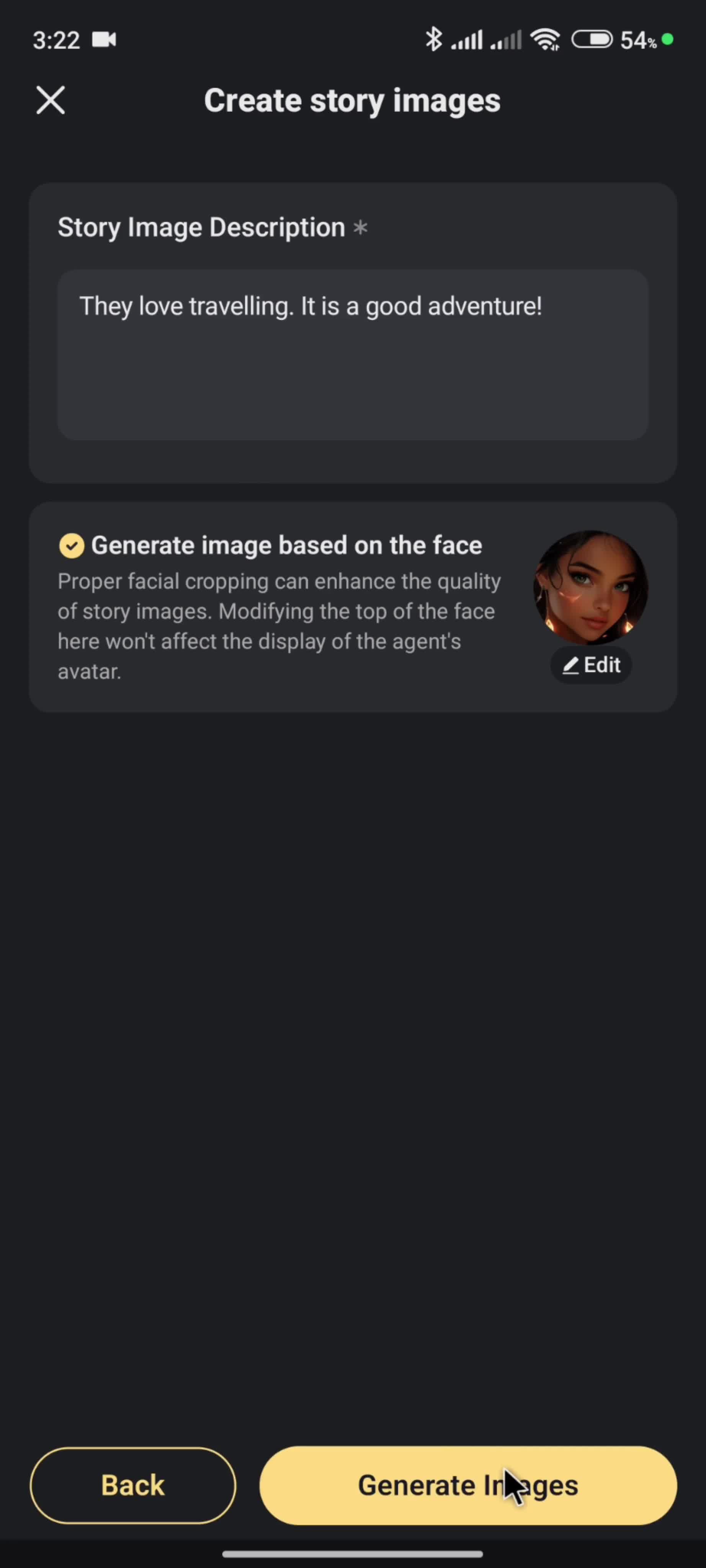 Creating a story screenshot