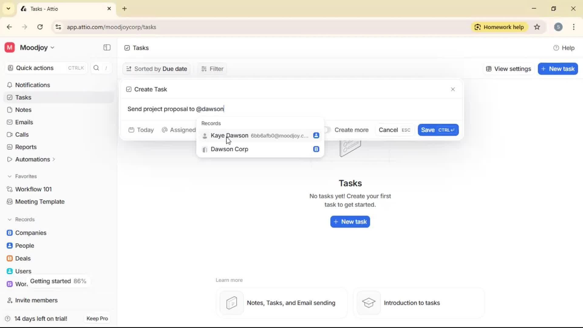 Creating a task on Attio video thumbnail
