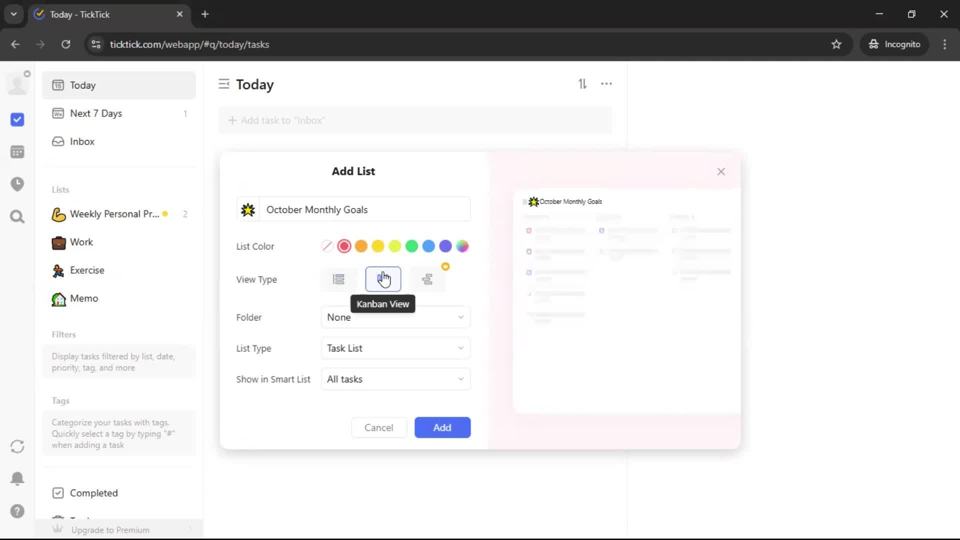 Creating a task screenshot