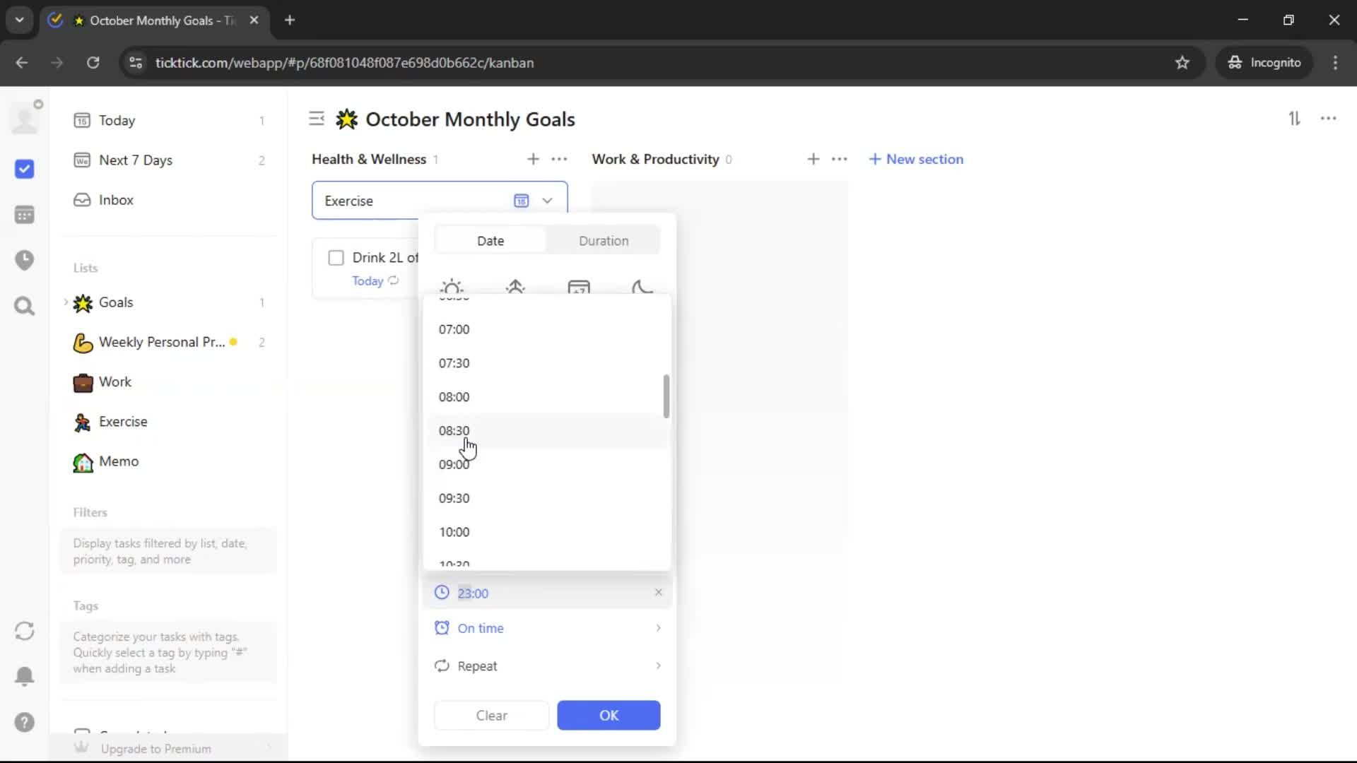 Creating a task screenshot