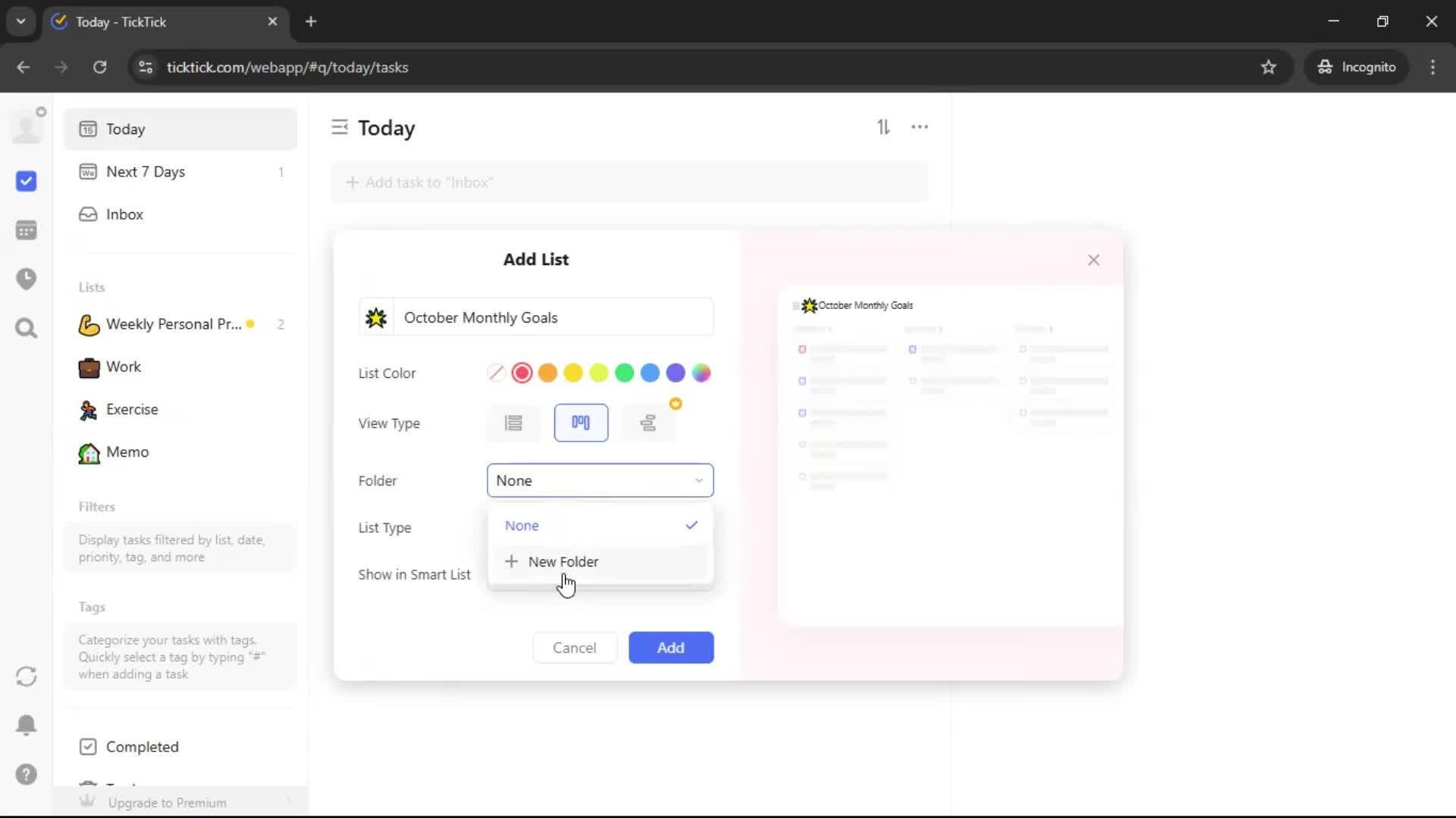 Creating a task screenshot