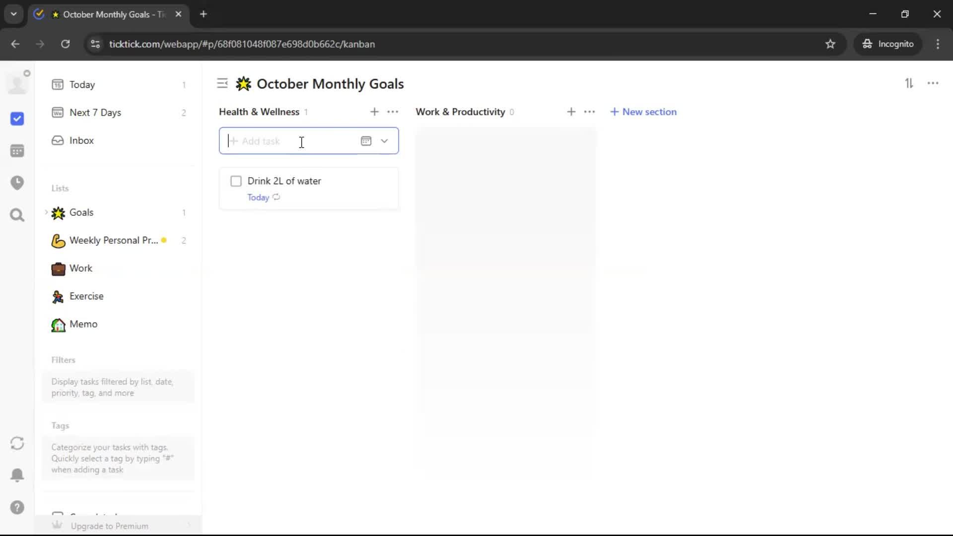 Creating a task screenshot