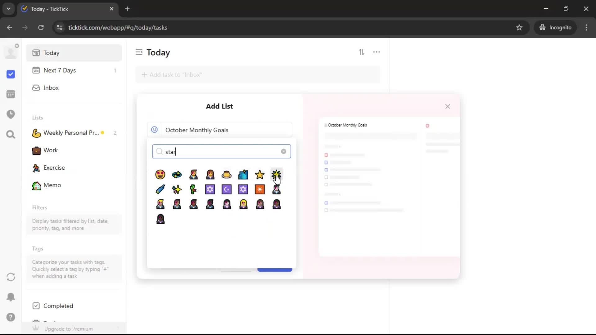 Creating a task screenshot