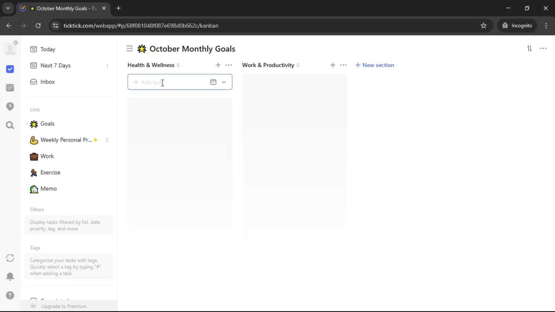 Creating a task screenshot