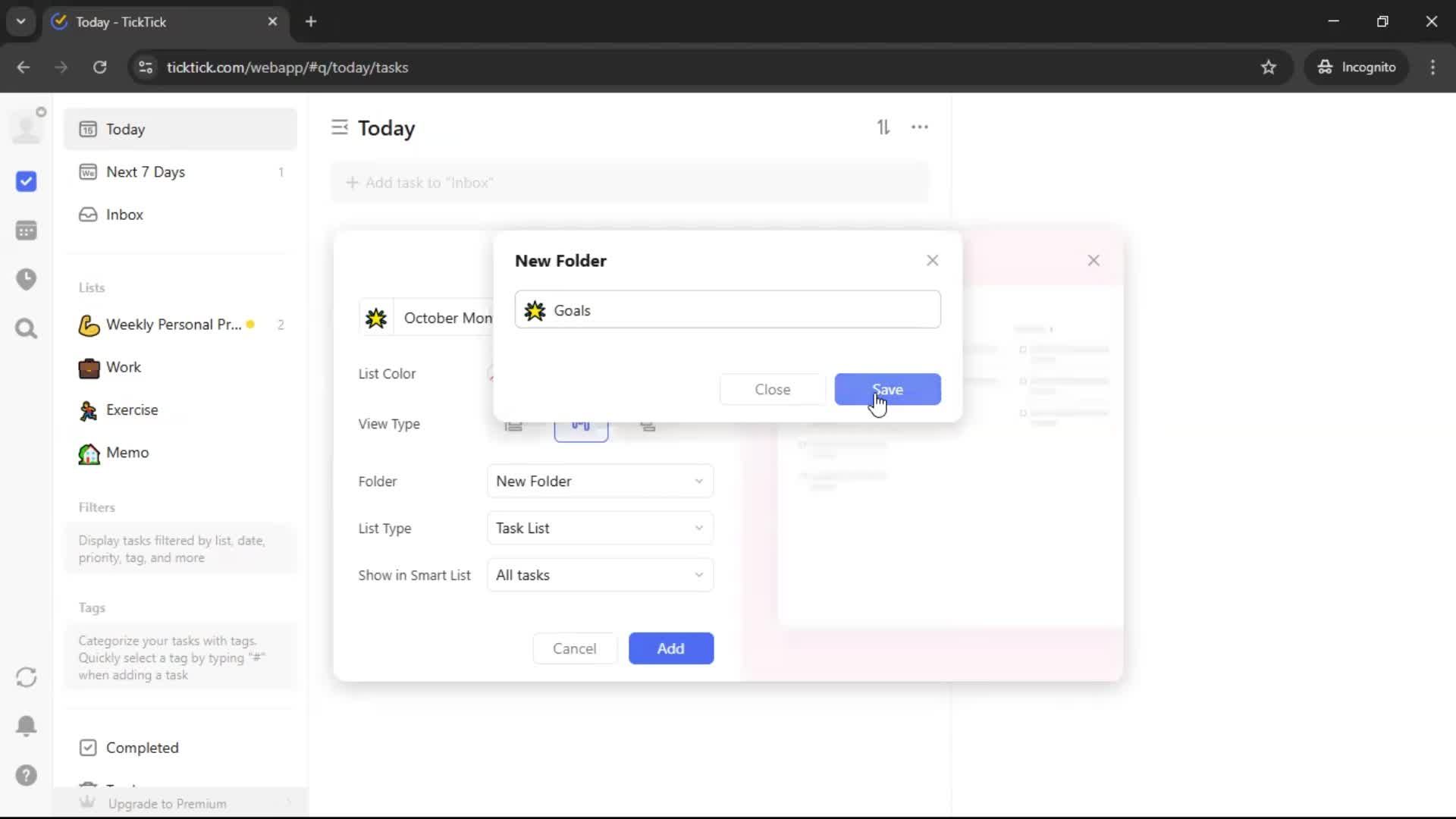 Creating a task screenshot