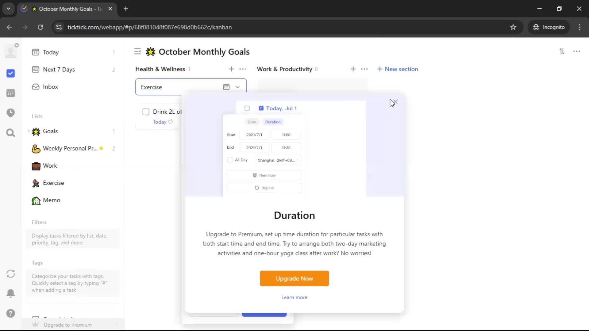 Creating a task screenshot