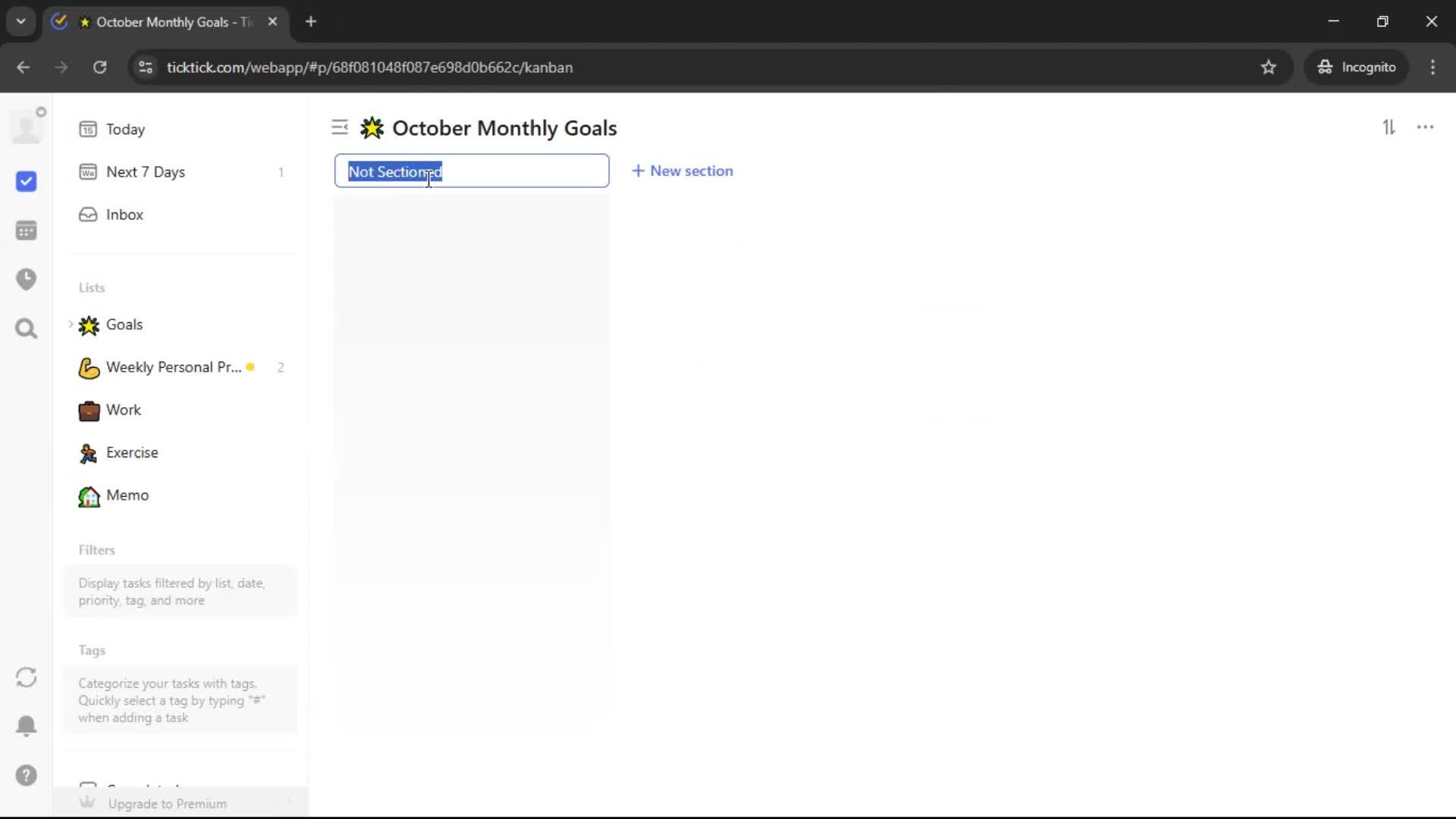 Creating a task screenshot