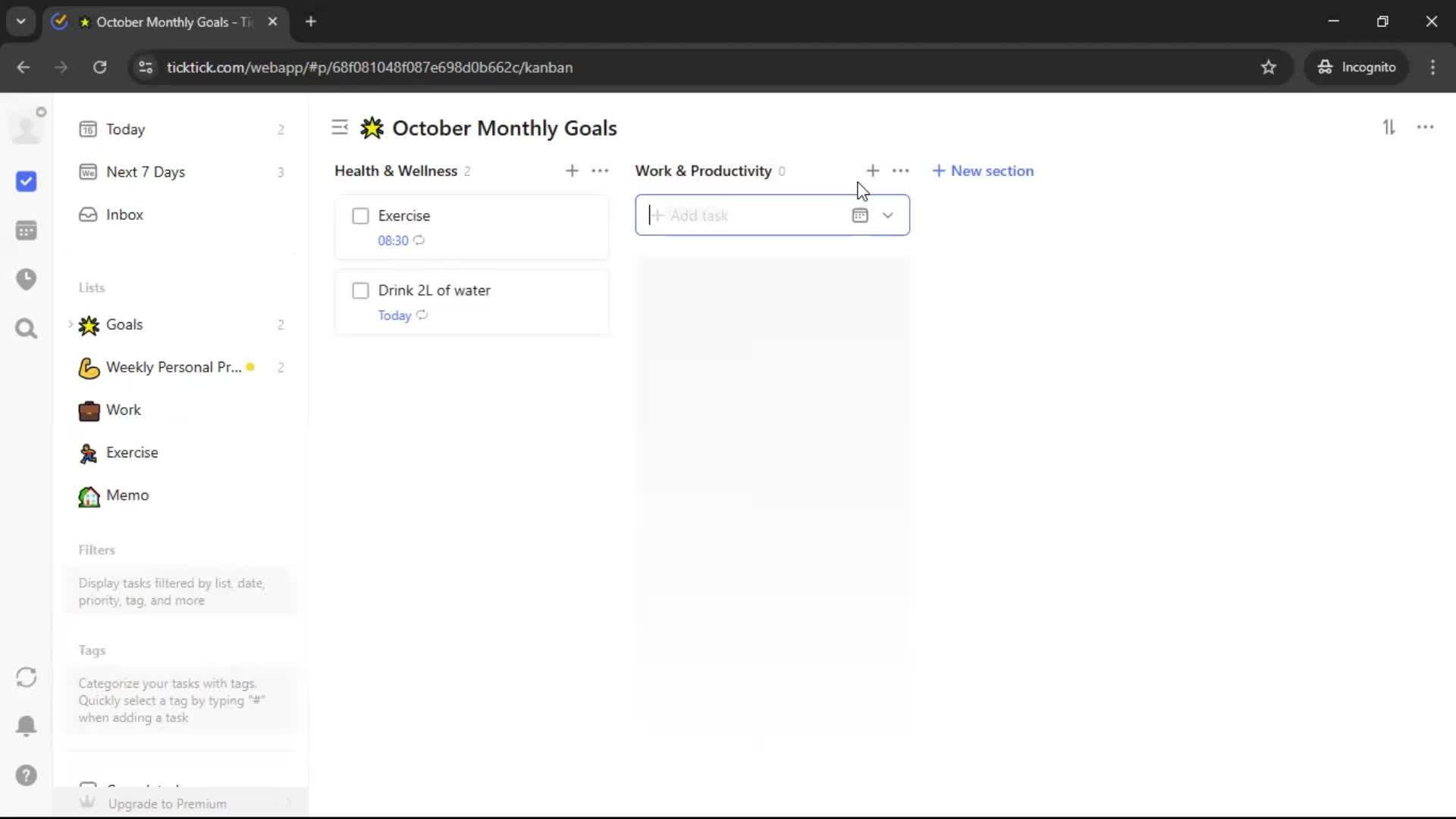 Creating a task screenshot