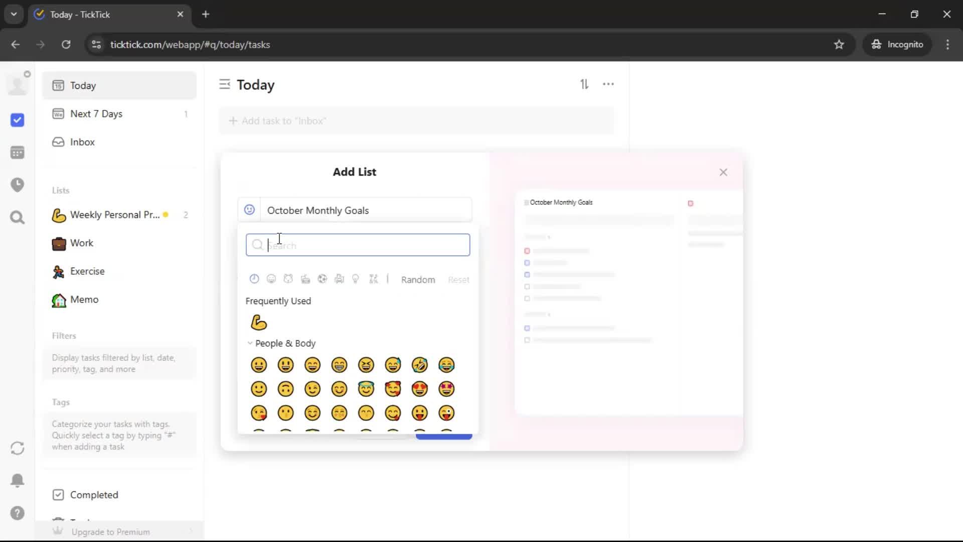 Creating a task screenshot
