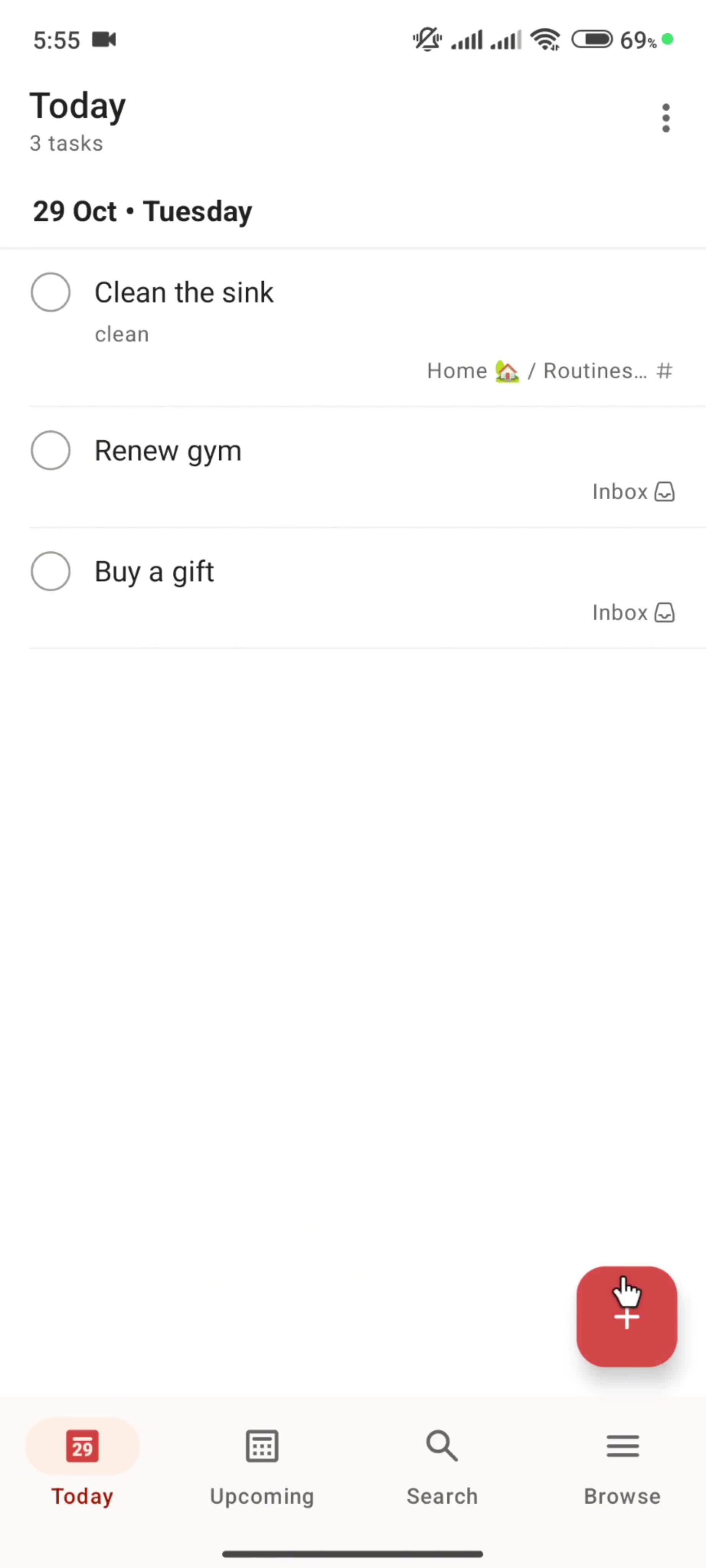 Creating a task screenshot