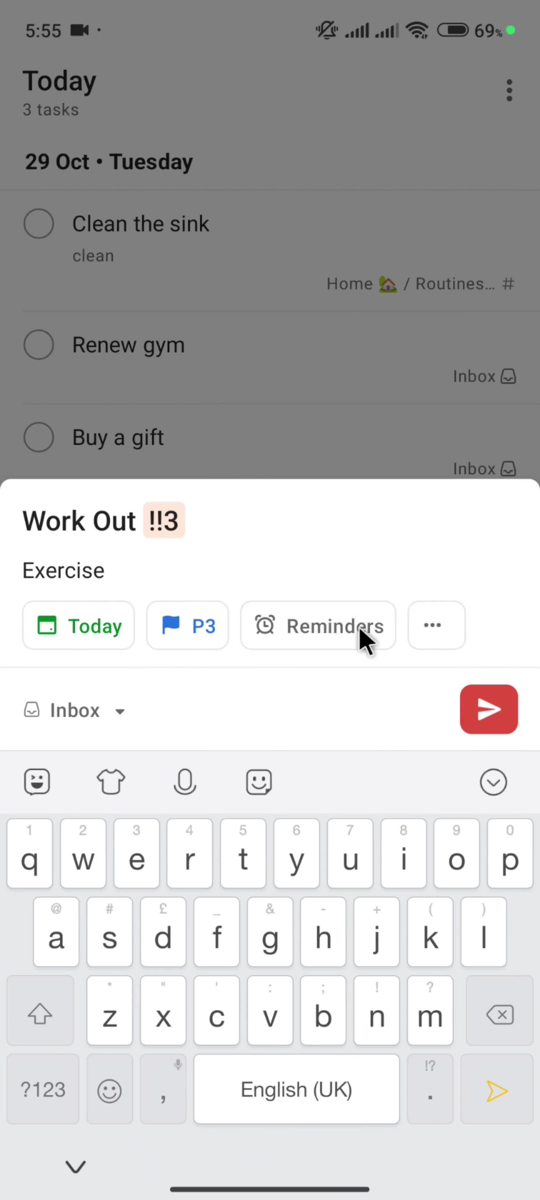 Creating a task screenshot