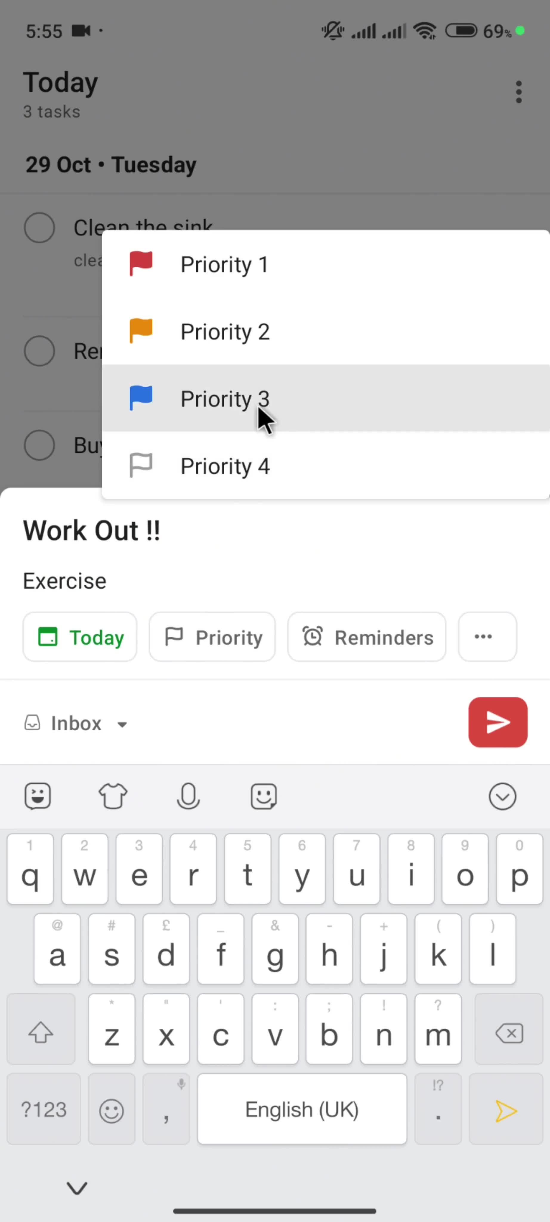 Creating a task screenshot