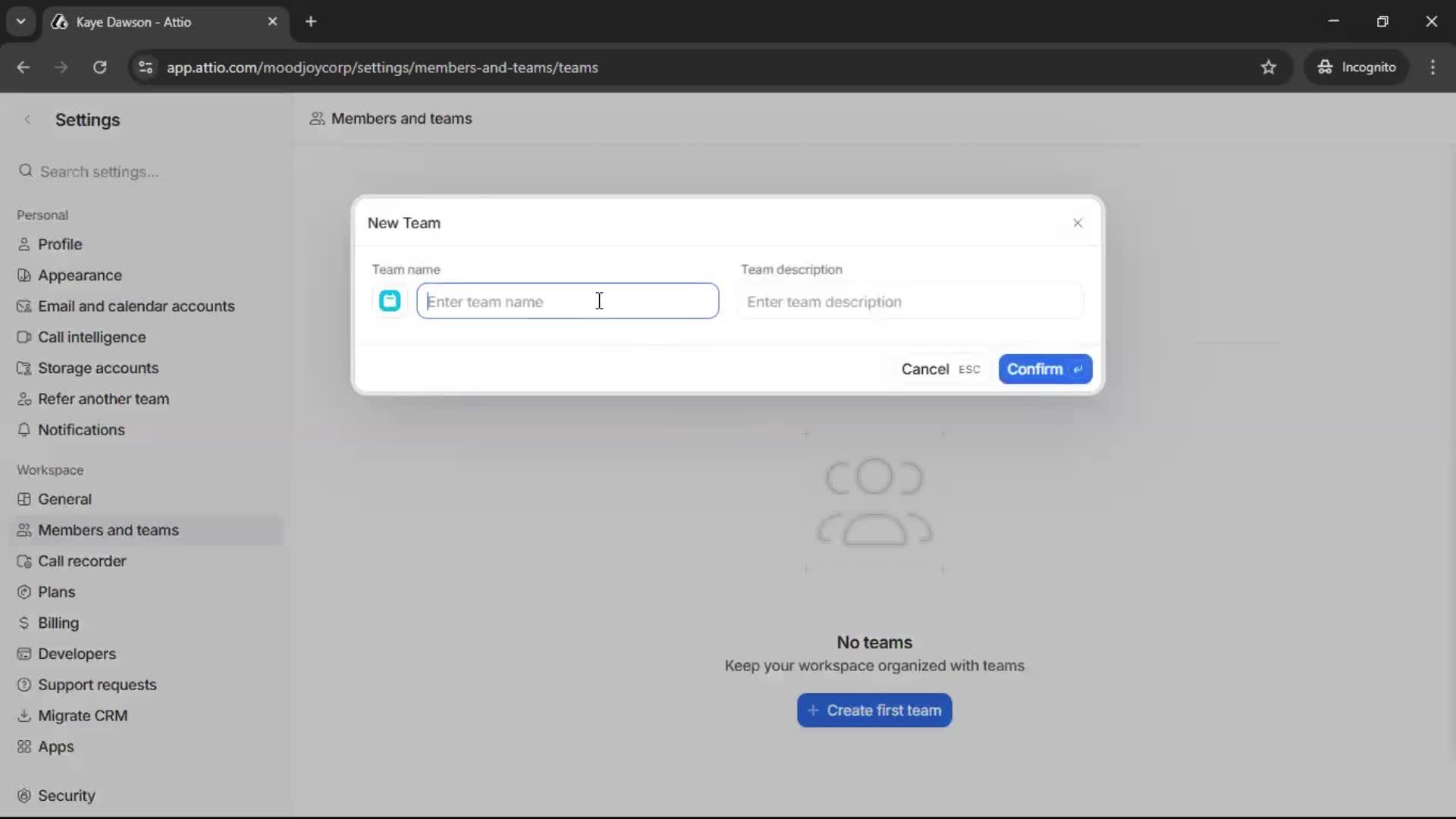 Creating a team screenshot
