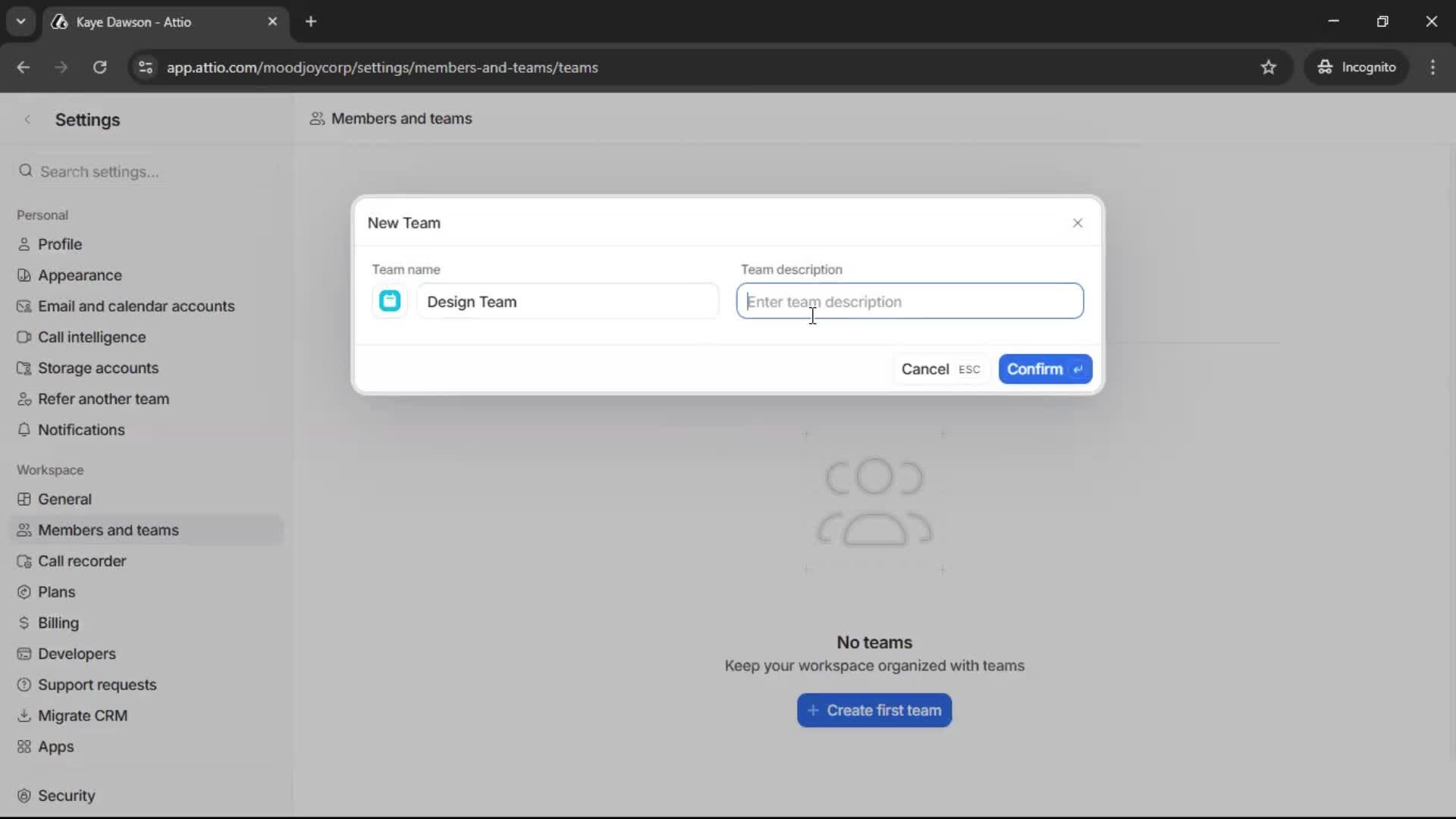 Creating a team screenshot
