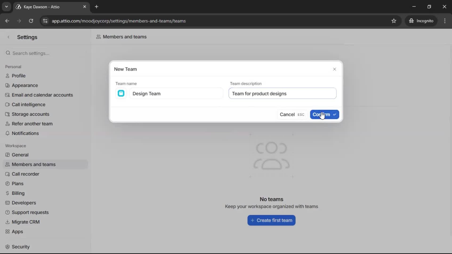 Creating a team screenshot