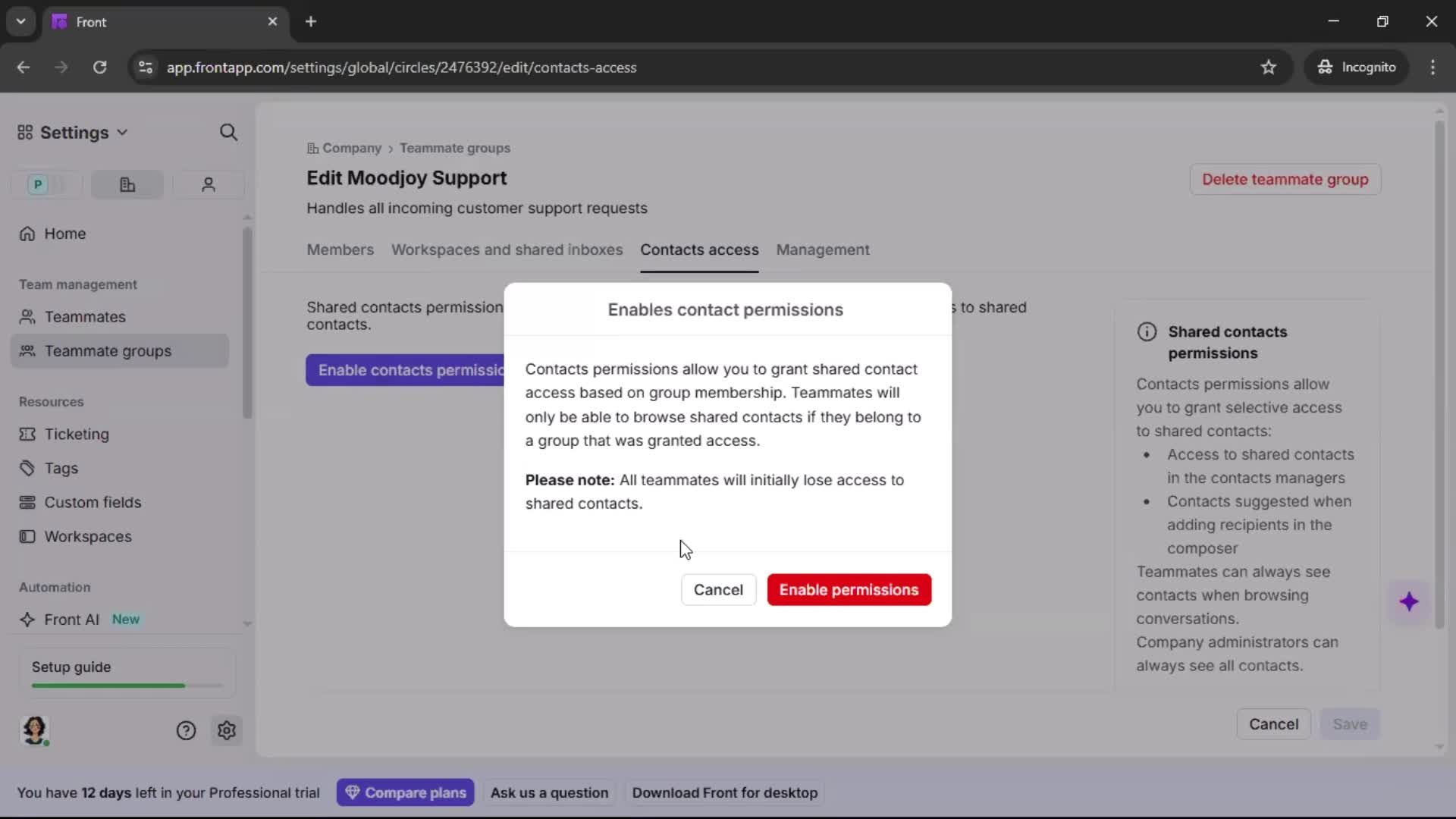 Creating a team screenshot