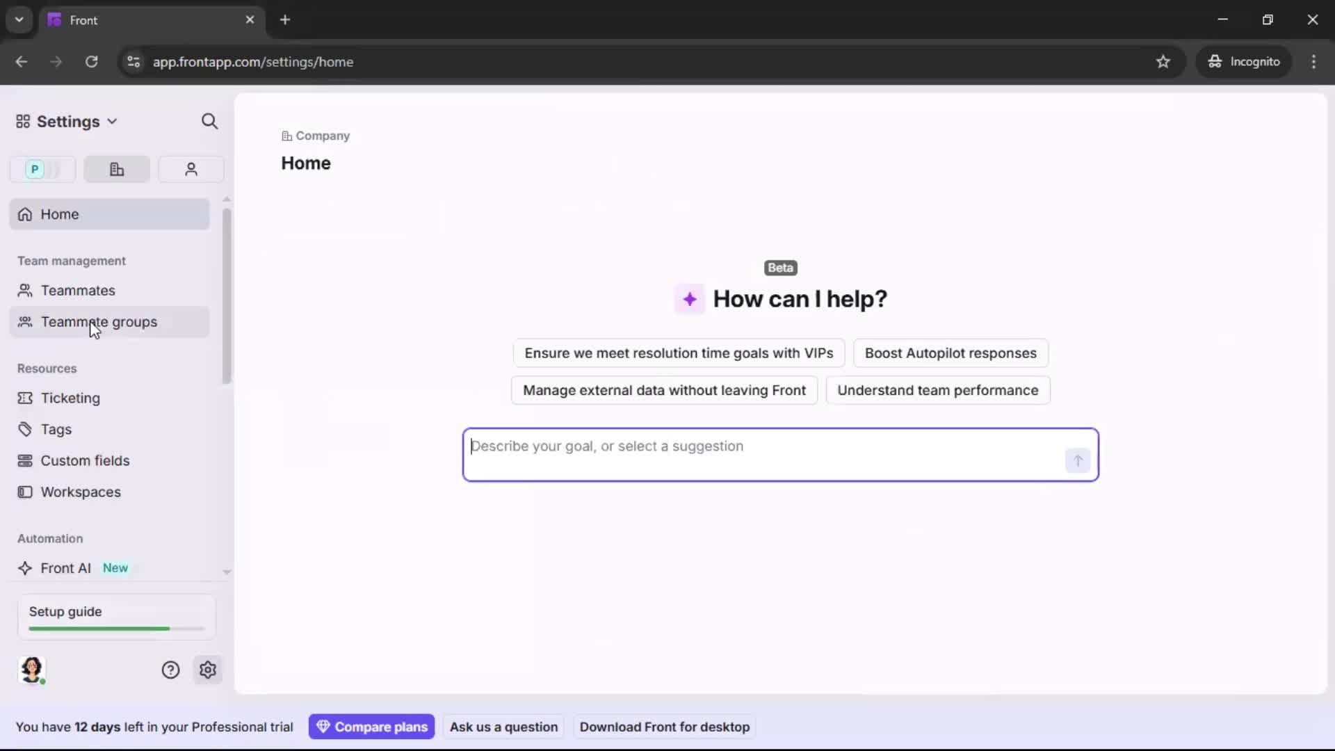 Creating a team screenshot