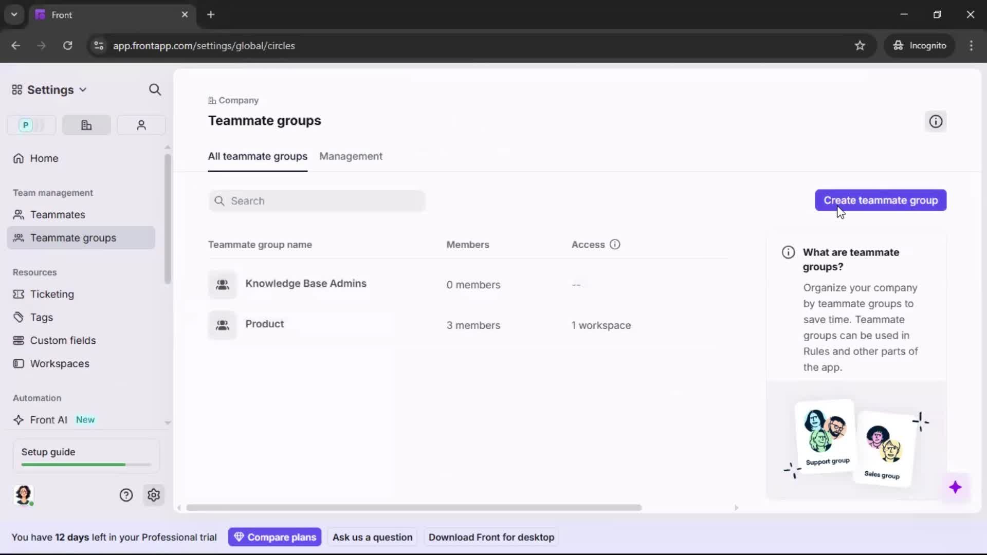 Creating a team screenshot