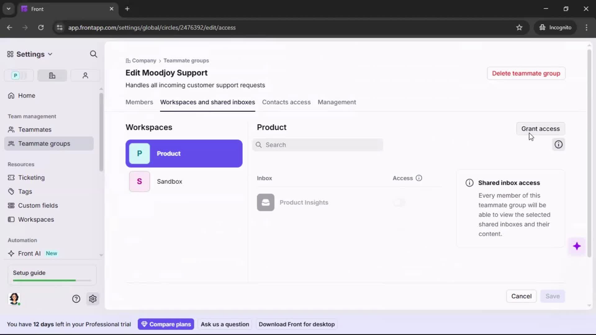 Creating a team screenshot