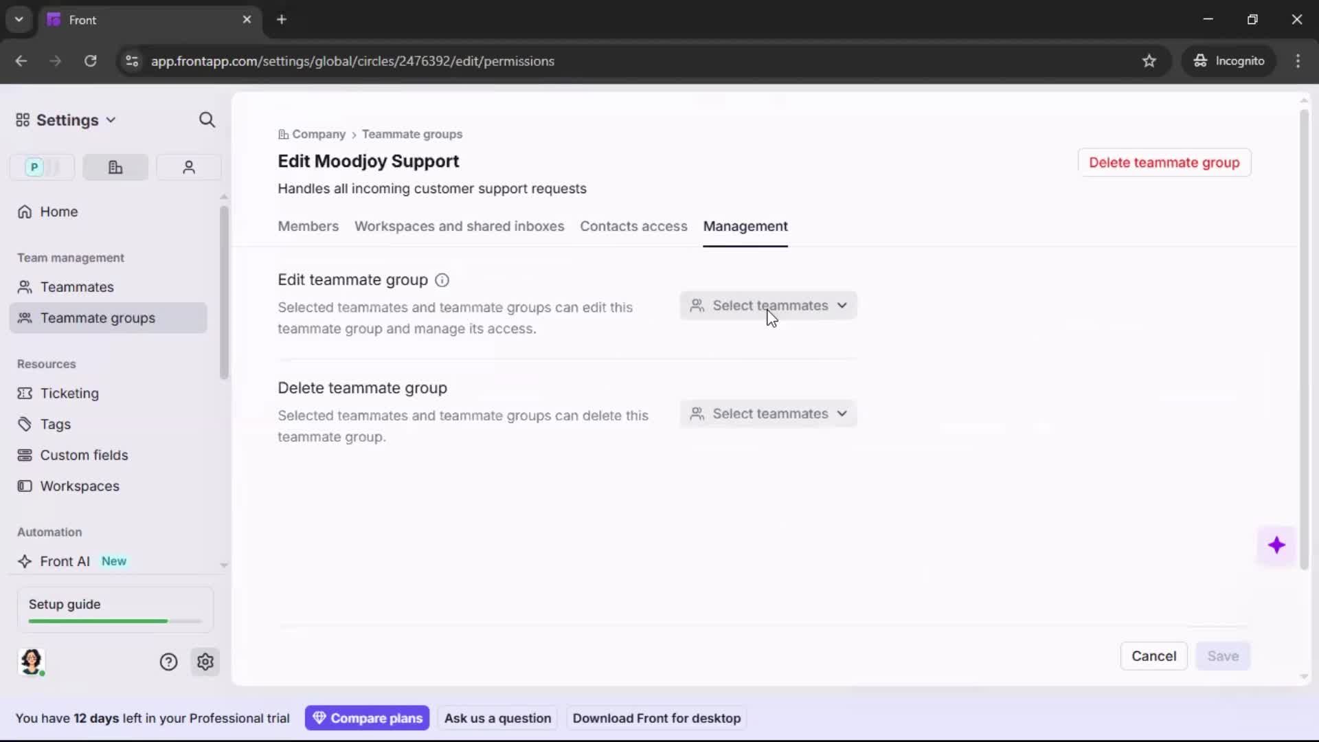 Creating a team screenshot