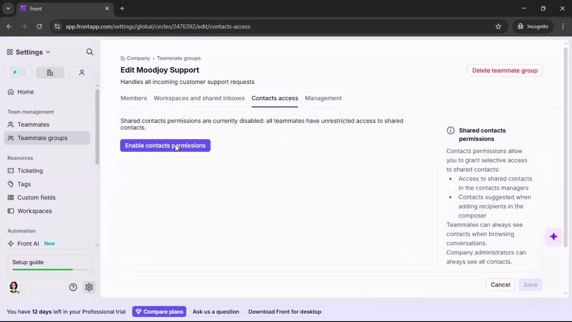 Creating a team screenshot