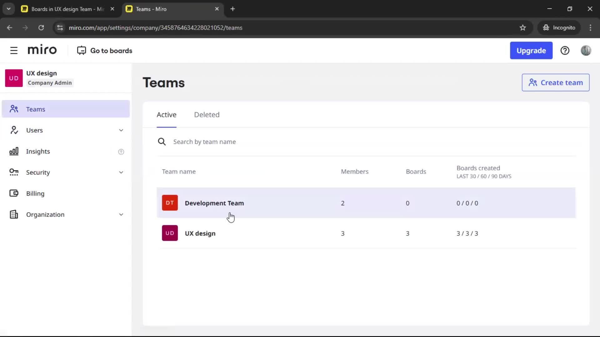 Creating a team screenshot