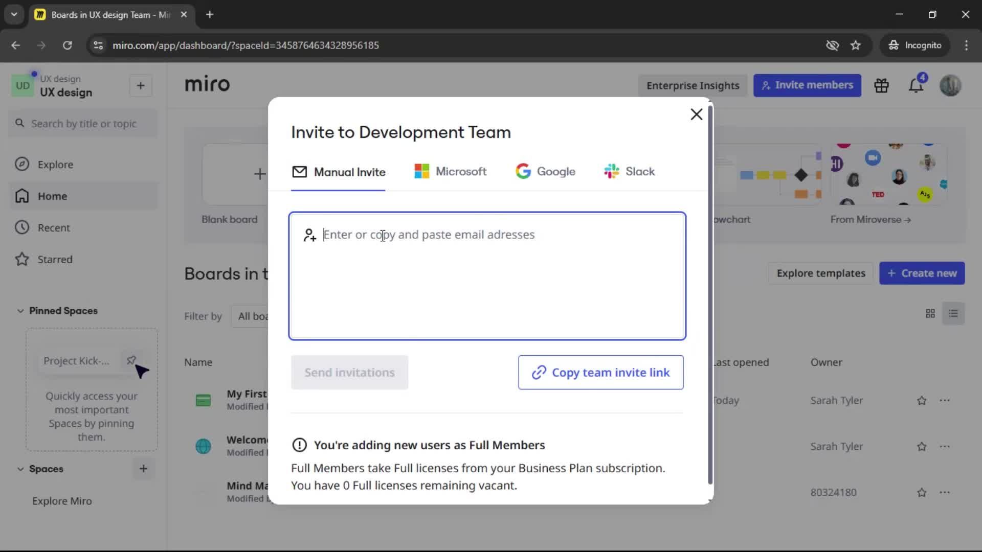 Creating a team screenshot