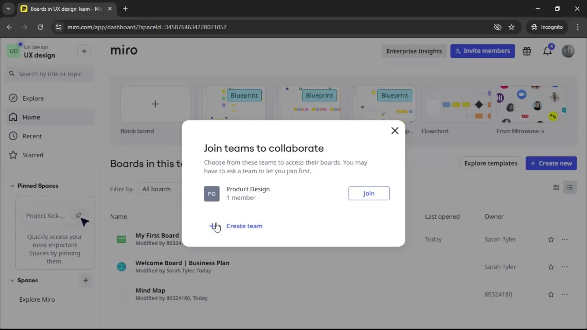 Creating a team screenshot