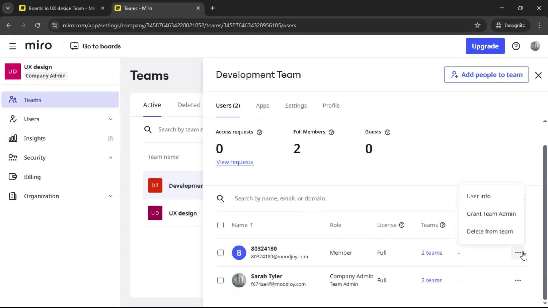 Creating a team screenshot