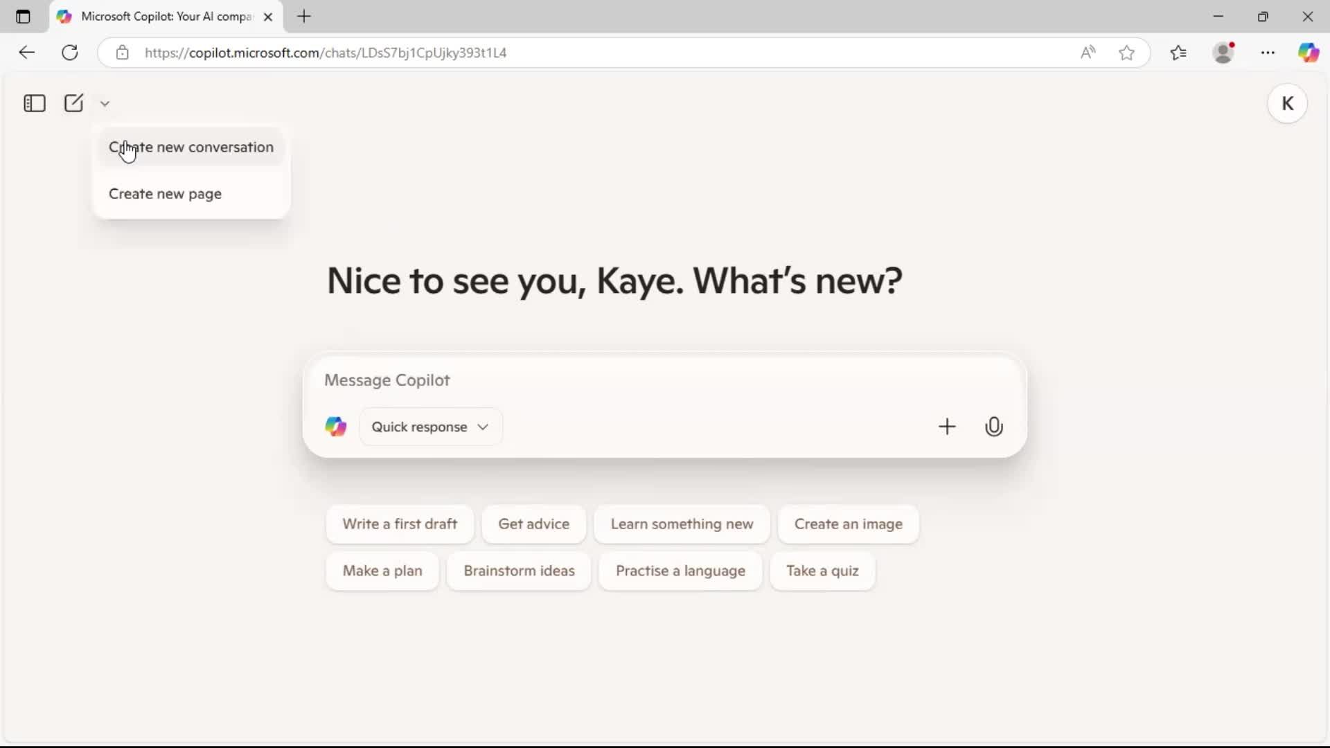 Creating a new topic screenshot