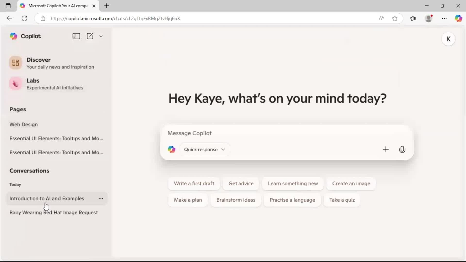Creating a new topic screenshot
