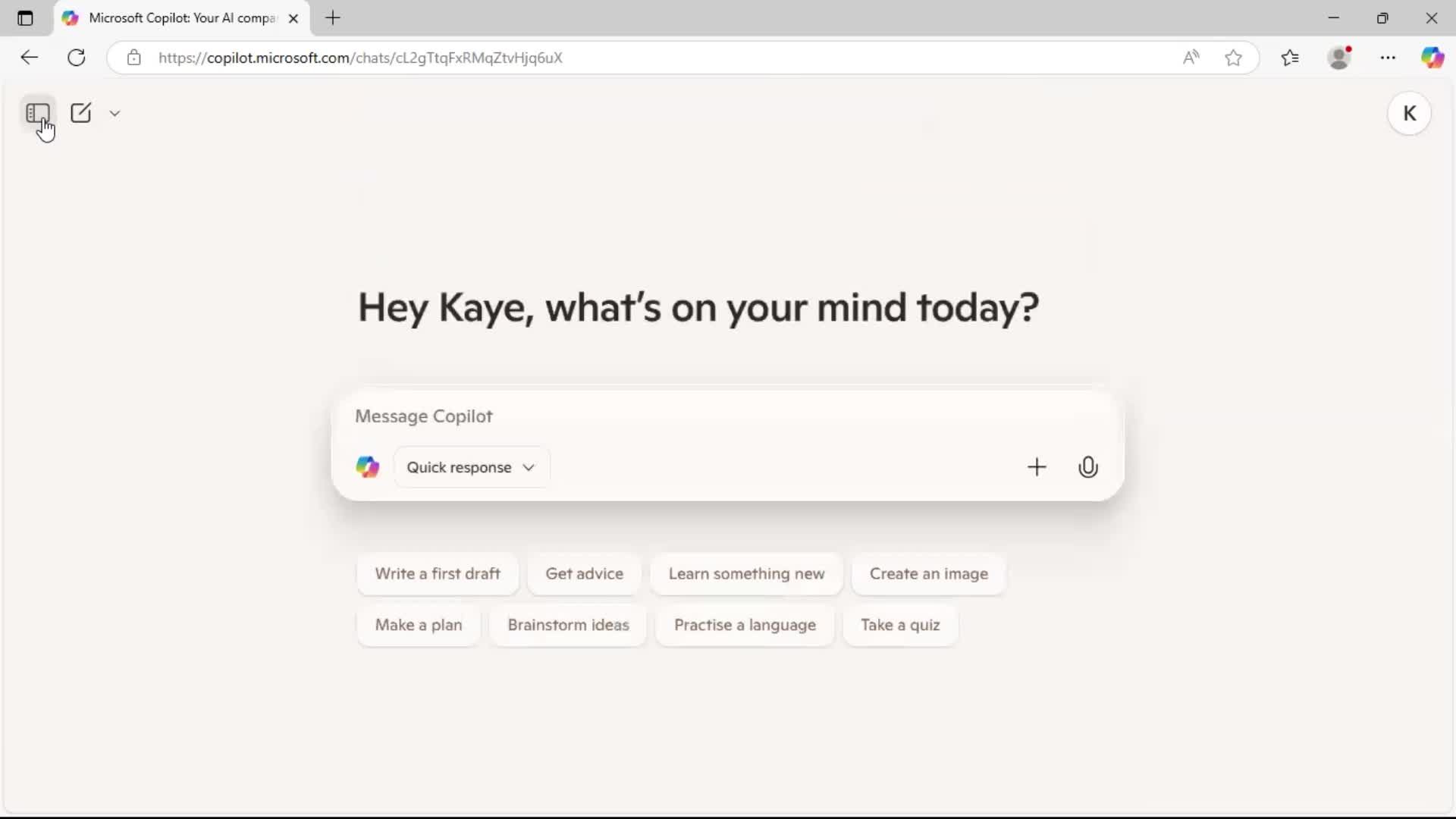Creating a new topic screenshot