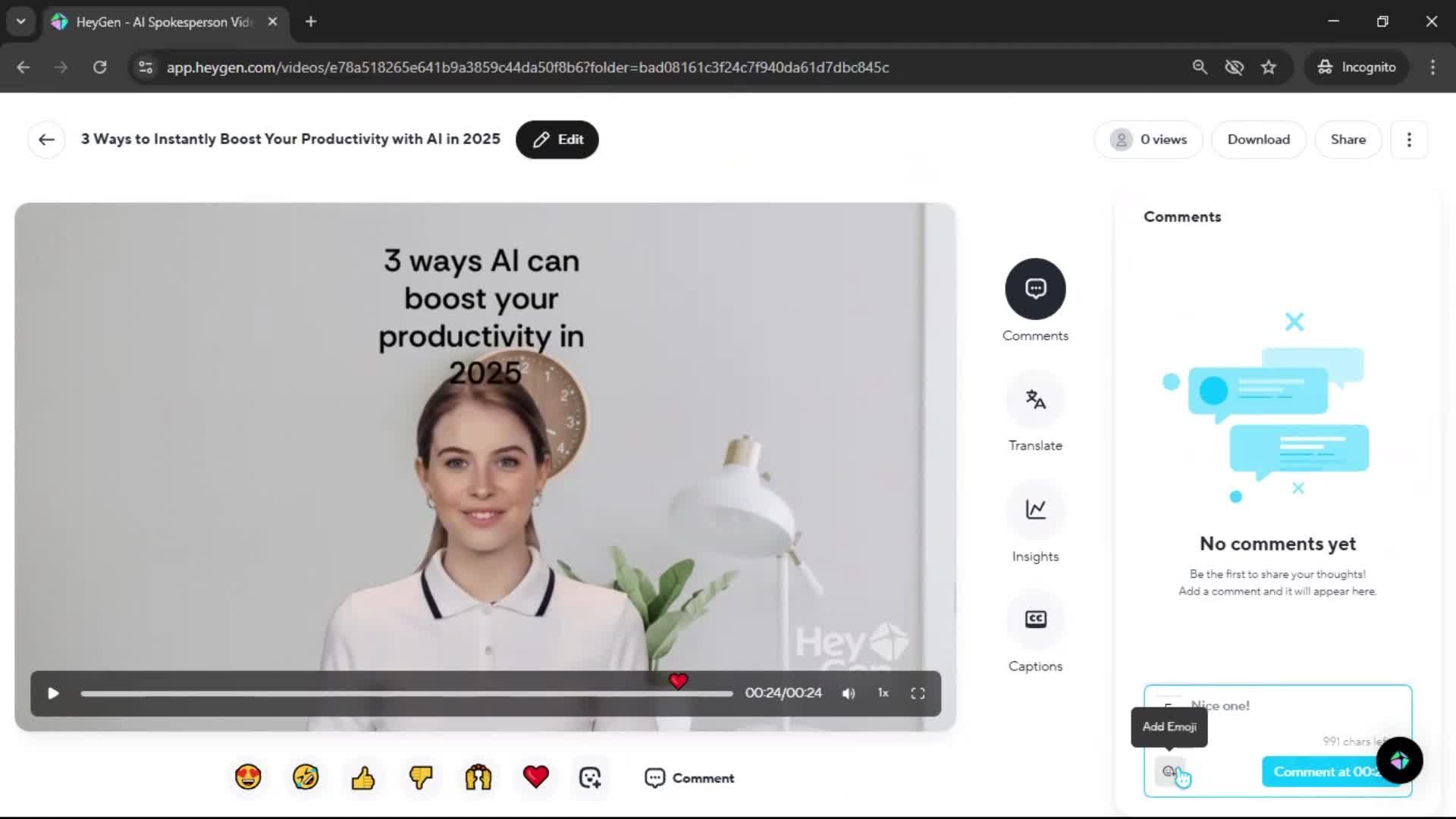 Creating a video screenshot