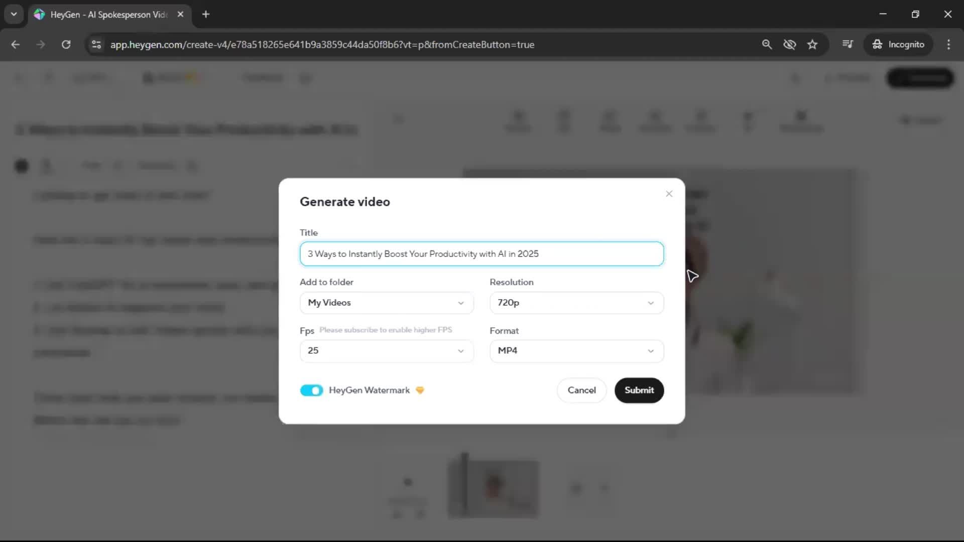 Creating a video screenshot