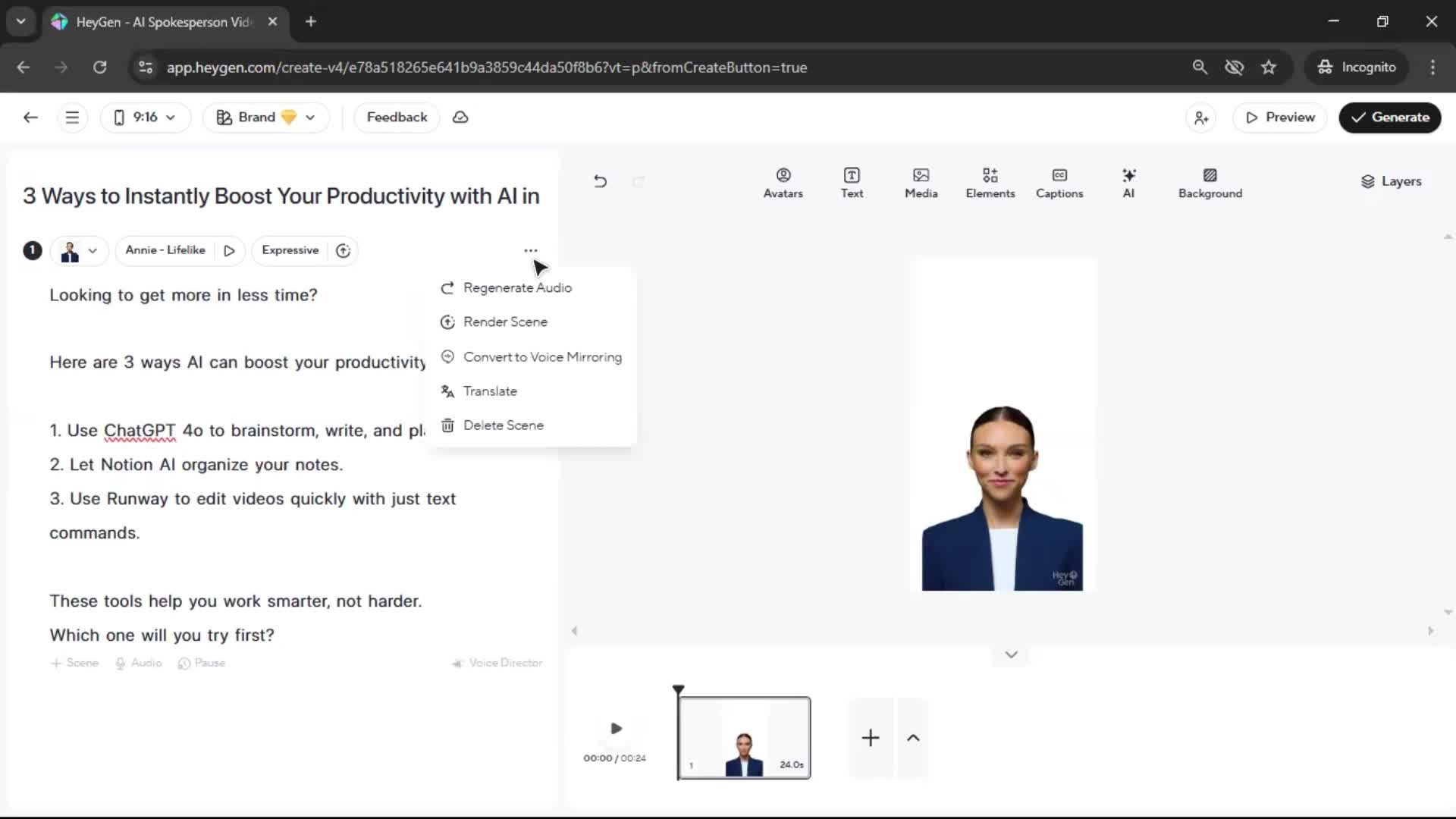 Creating a video screenshot