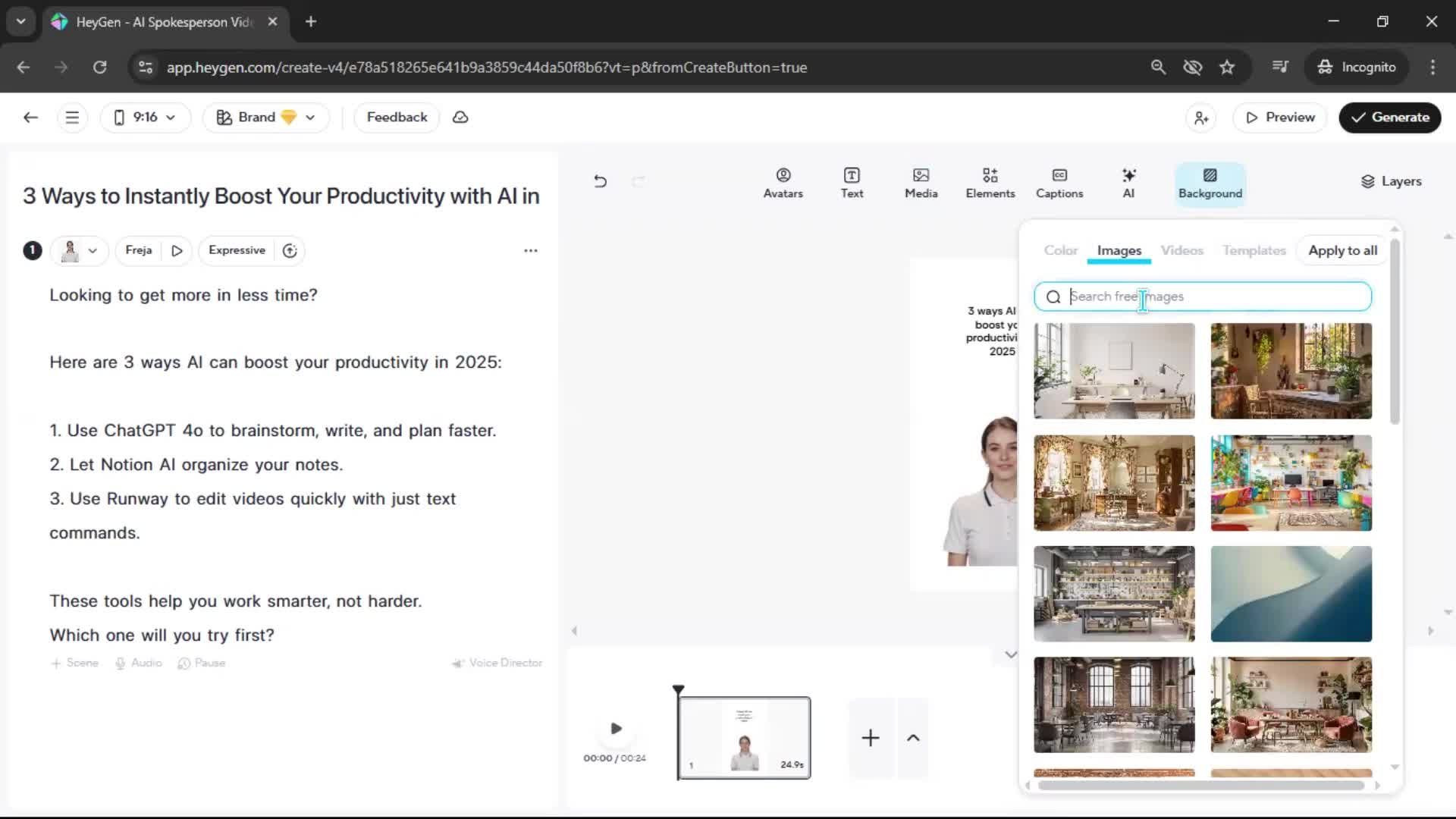 Creating a video screenshot