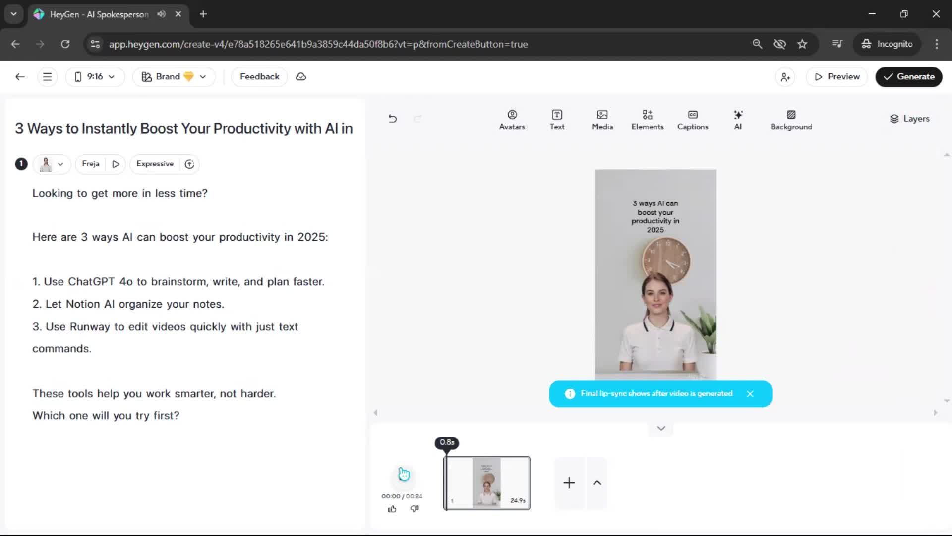 Creating a video screenshot